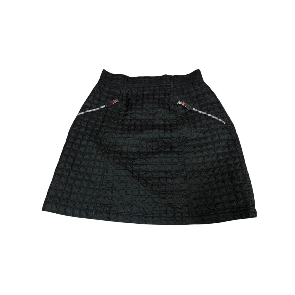 Vertigo Paris 90s Quilted Nylon Mini Skirt Zip Pockets Black 4 Made in France